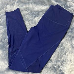 Blue Victoria, sport leggings, size medium mesh, cut outs on legs